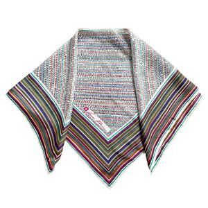 Vintage Anne Klein 70s Silk Square Scarf Stripe Retro Quiet Luxury Japan